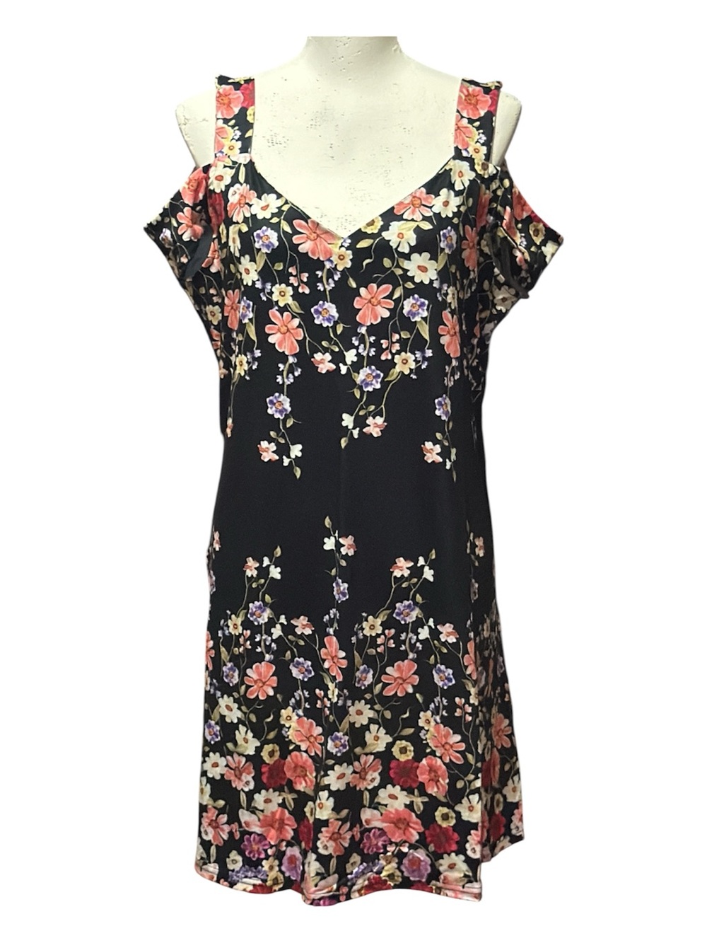 Saukole floral cold-shoulder tank style midi dress Women’s no size tag | f